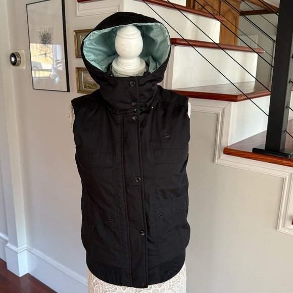 LACOSTE Black Puffer Vest Sz 40 - Picture 2 of 6